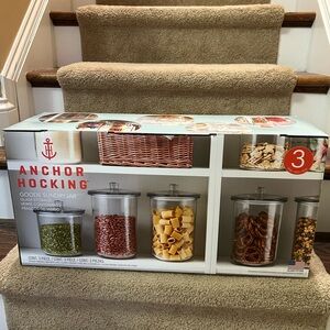 Anchor Hocking Clear Glass Sundry Jar Set